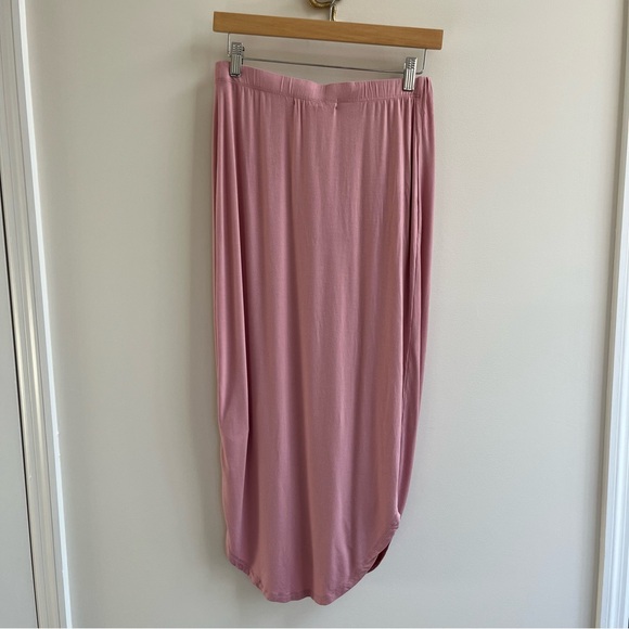 [free people beach] daphne ruched jersey midi skirt pink S - Picture 3 of 7